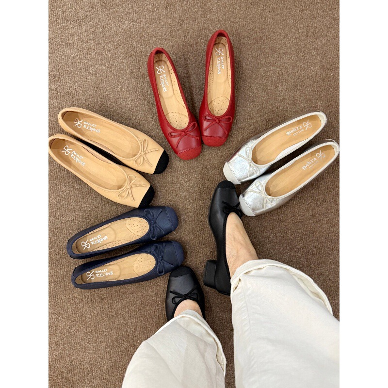 Summer in-stock genuine leather sheepskin Mary Jane shoes, vintage square toe, bowknot, chunky mid-heel, versatile for commuting Summer in-stock genuine leather sheepskin Mary Jane shoes, vintage square toe, bowknot, chunky mid-heel, versatile for commuting