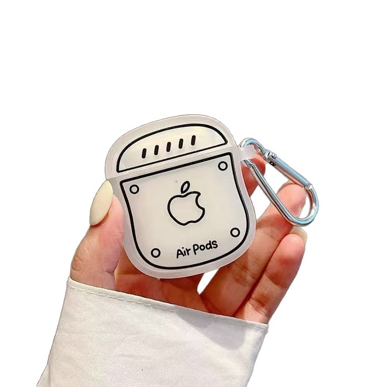 Línea de parodia minimalista LOGO Apple Airpods Pro3 cubierta de auriculares Bluetooth 1 / 2 / 3 generación caja suave a prueba de caídas