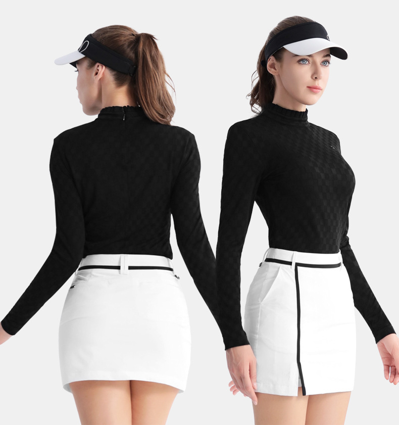 Áo thun dài tay golf nữ PGM lớp nền mùa hè — YF696-Áo dài tay màu trắng [loại có độ đàn hồi cao/mềm mại và thân thiện với làn da/mỏng], YF696-Áo dài tay màu đen [Loại mỏng/mềm mại/thân thiện với làn da], YF696-Áo dài tay màu hồng [loại có độ đàn hồi cao/mềm mại và thân thiện với làn da/mỏng] chi tiết 10