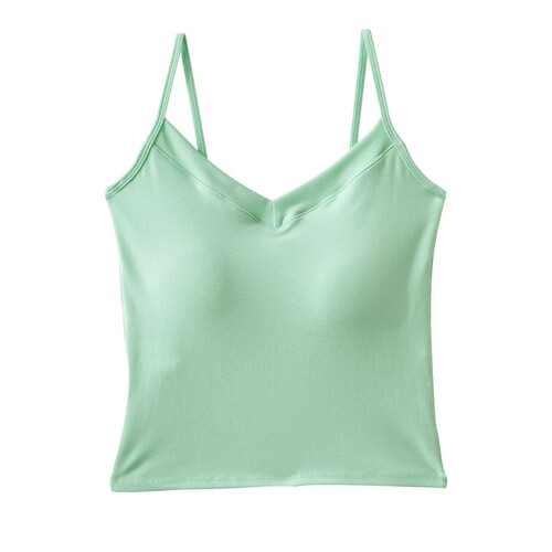 Simple and Elegant Women's Backless Strap Tank Top, Pure Color, Versatile Casual Fitted Camisole, Fixed Cup Back Design, Suitable for Layering