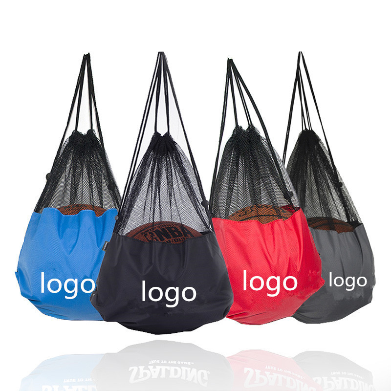 抽绳袋涤纶网布拼接PP拉绳肩背袋网布篮球袋足球袋球袋