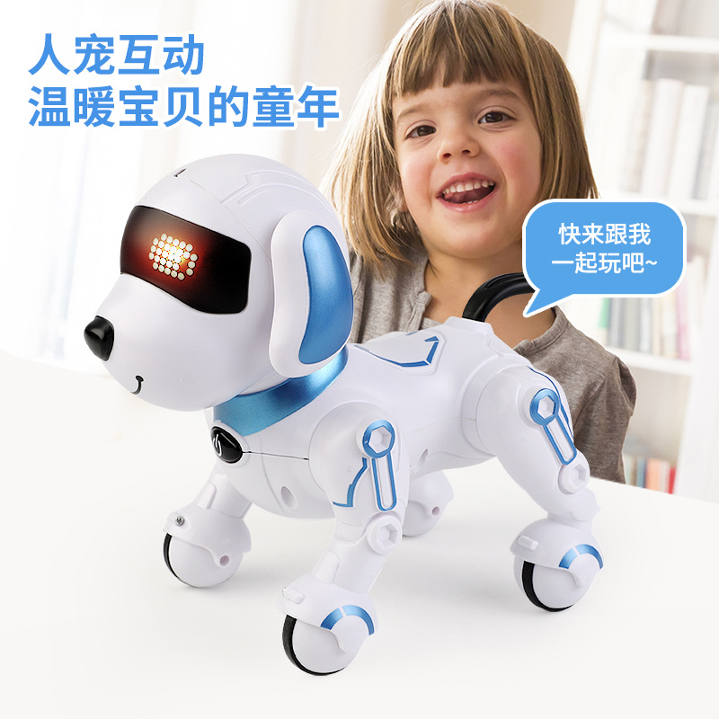 Perro robot inteligente control remoto eléctrico perro de juguete simulación programación niños y niñas remoto acompañar historia canto