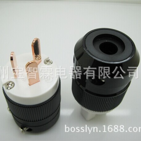 镀金国标三叉电源插头 接线插头 10A250V插头 音响设备高级插头