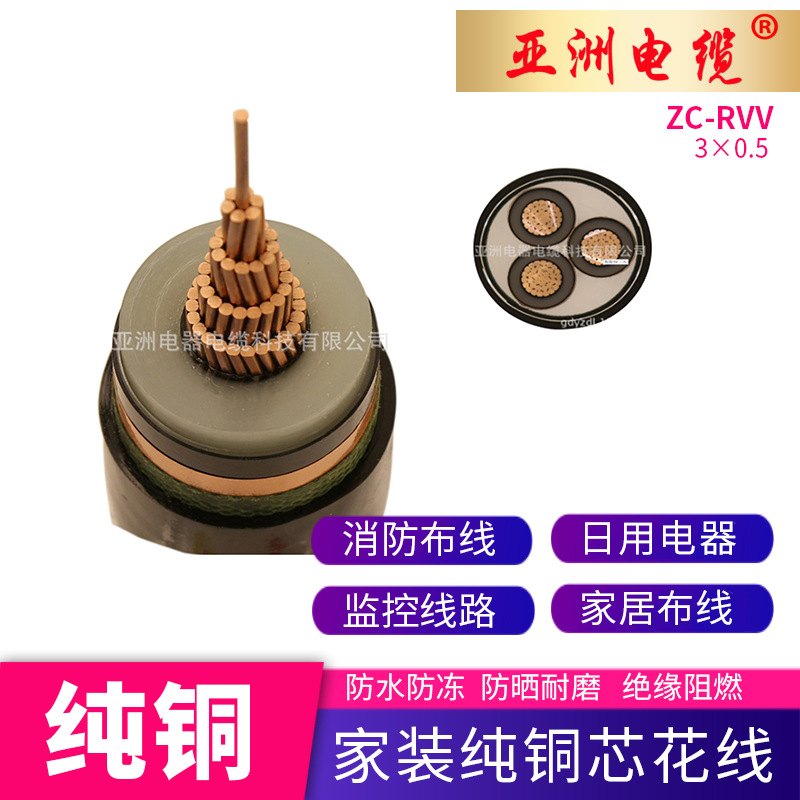 电力电缆 阻燃交联电缆 聚乙烯电缆ZC-YJV国标纯铜耐火电缆