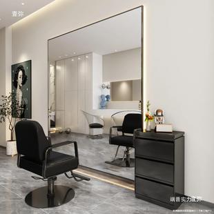 Trendy Hair Salon Mirror with Lights, Hair Salon Mirror Table, Wall-Mounted Salon Mirror for Perming, Dyeing, and Haircutting