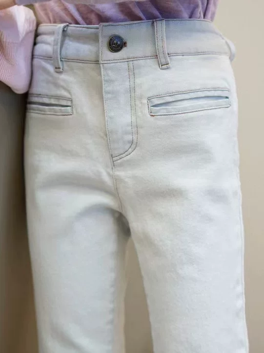 Summer children's light and thin blue denim jeans, (Physicals)