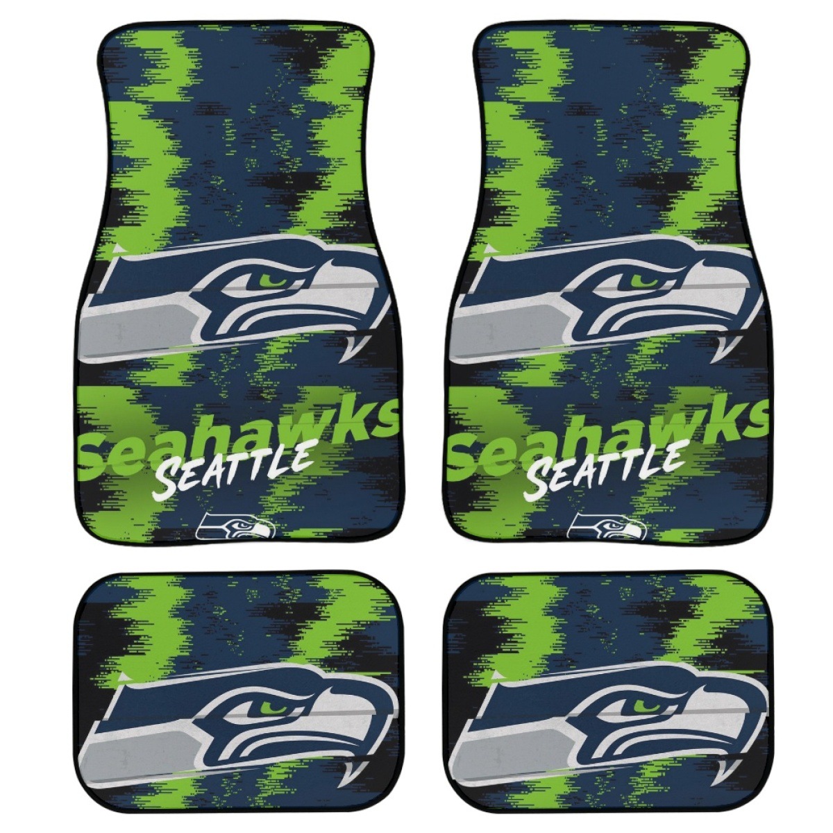 (2개) 대외 무역 게임 핫 매트 NFL 축구 신시내티 타이거스 팬 자동차 전면 및 후면 바닥 매트