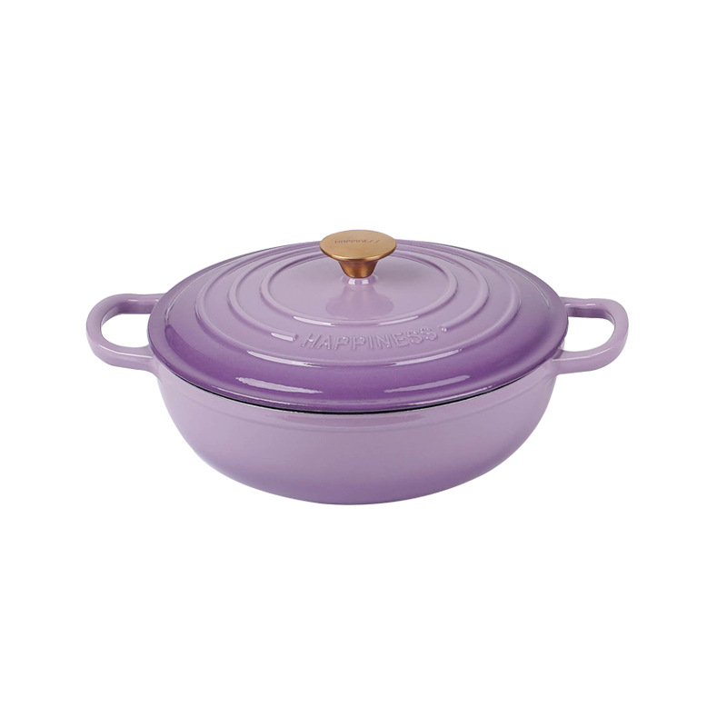 Pequeña felicidad de 28cm olla de hierro de cocina