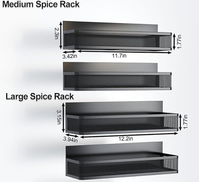 Rack de condimento de absorción negra Amazon hierro forjado sin perforación cocina refrigerador lateral condimento de absorción de almacenamiento rack