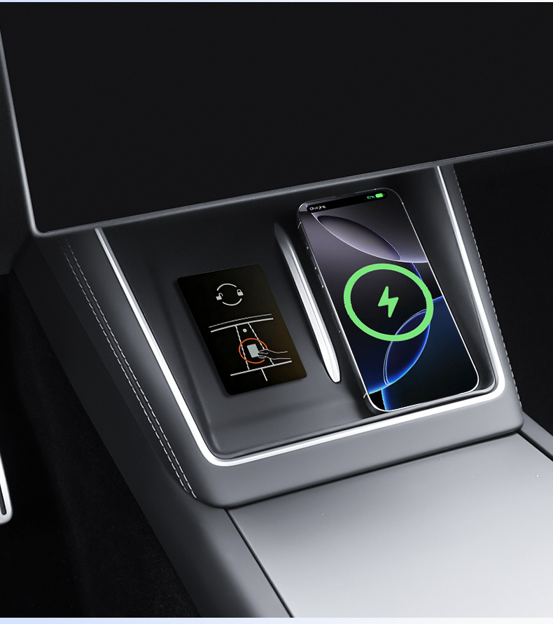 Suitable for 6-Seat Modelyl Tesla Central Control Wireless Charging Silicone Pad All-Inclusive Anti-Slip Accessories Anti-Slip Dust-Proof Pad