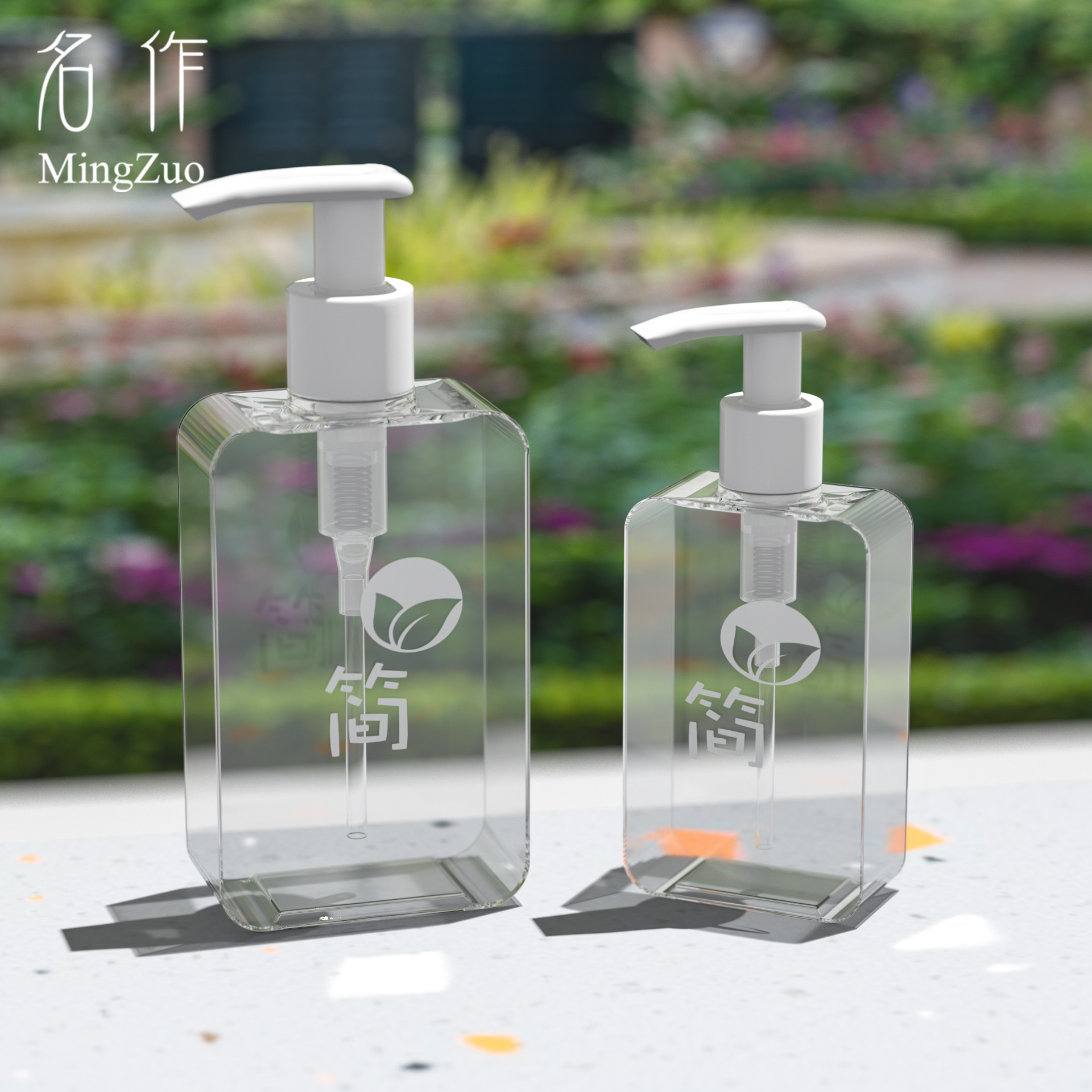 现货200ml300ml透明方形厚壁洗手液瓶分装洗发水沐浴露乳液塑料瓶