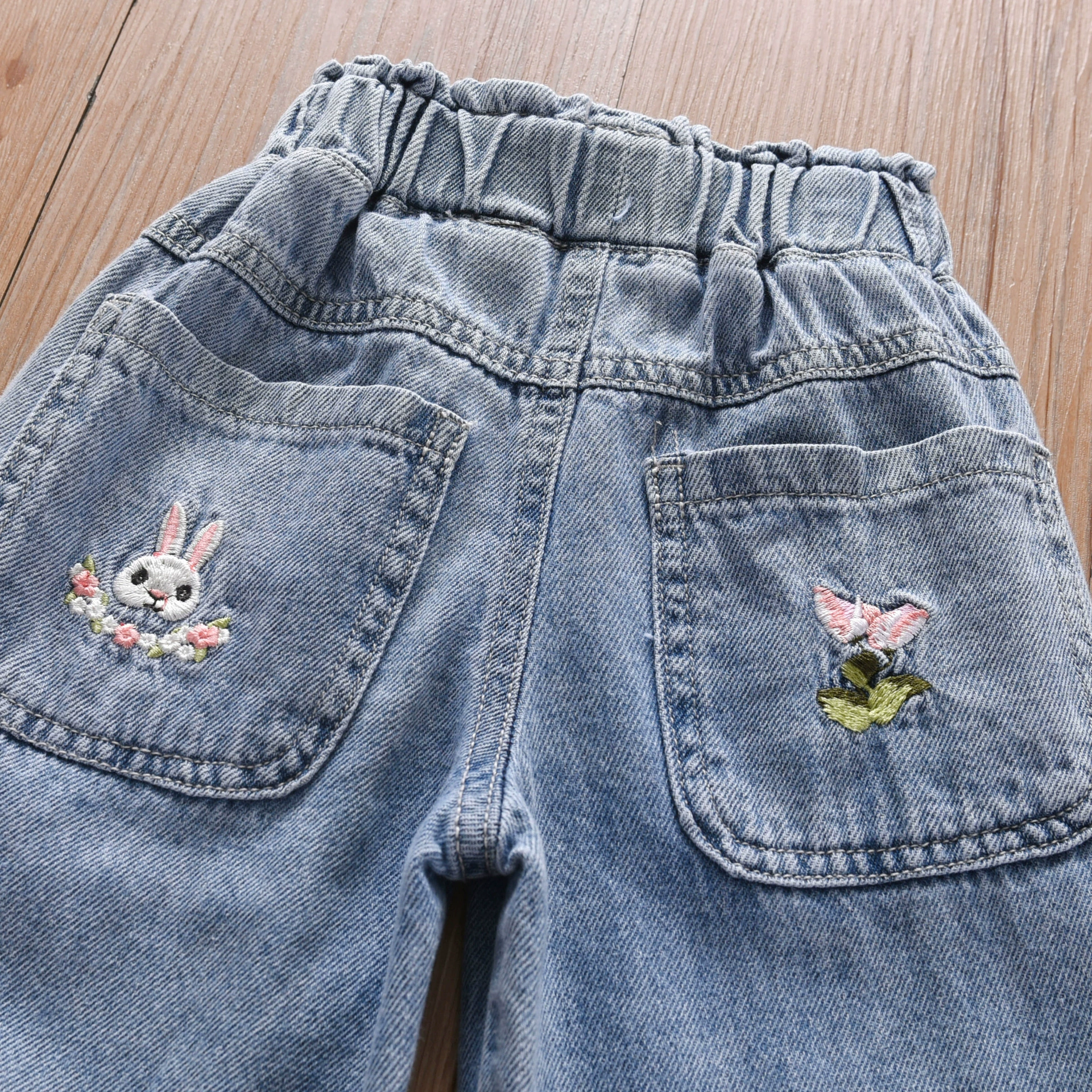 Spring jeans, children's thin trousers, western style, loose straight fit, for teenagers