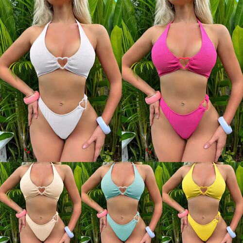 Saint Yuan Fa 2025 European and American Loving Special Fabric Separable Swimwear Swimsuit Bikini