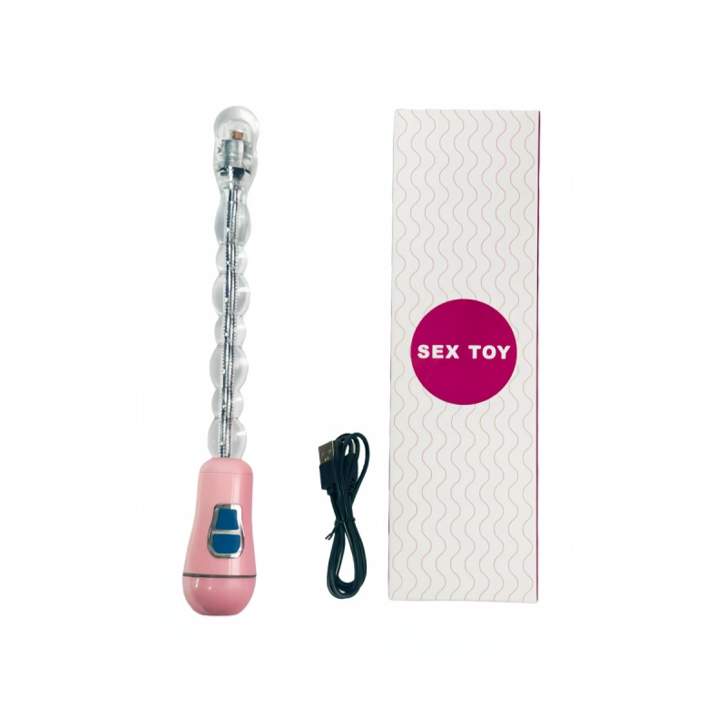 Flexible Anal Plug, 10-frequency Vibrating Beads, USB or Battery, soft rubber + ABS