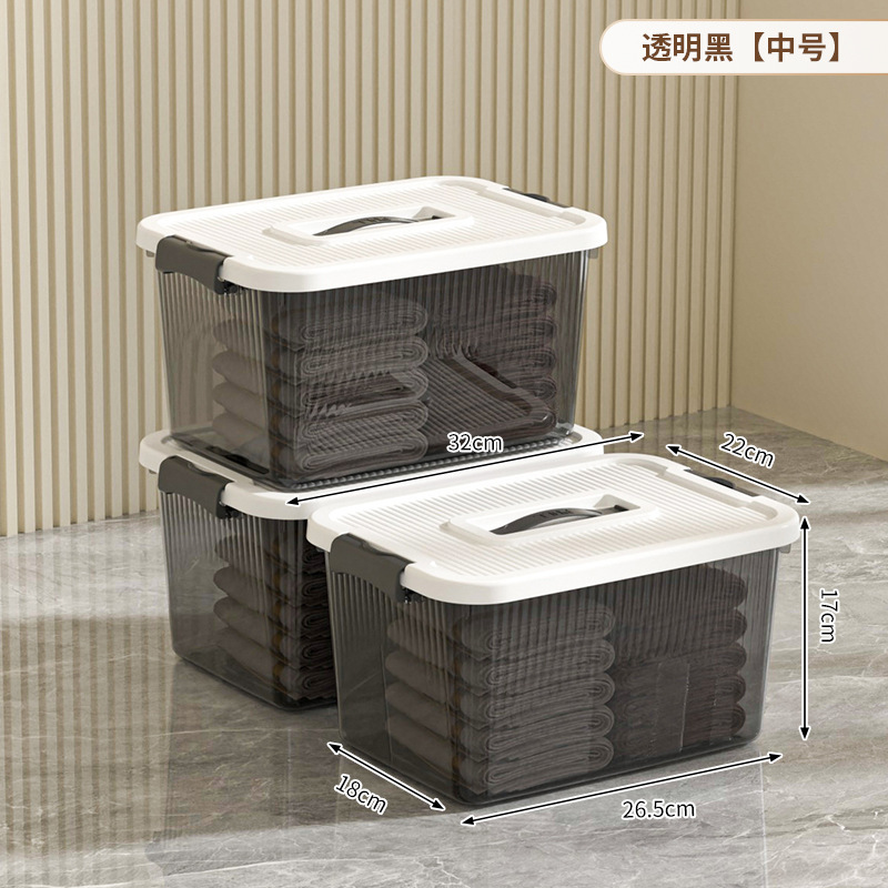 透明な収納ボックス、家庭用寝室の衣類収納ボックス、超大容量の寮の整理ボックス、厚みのあるプラスチック製の収納ボックス|undefined