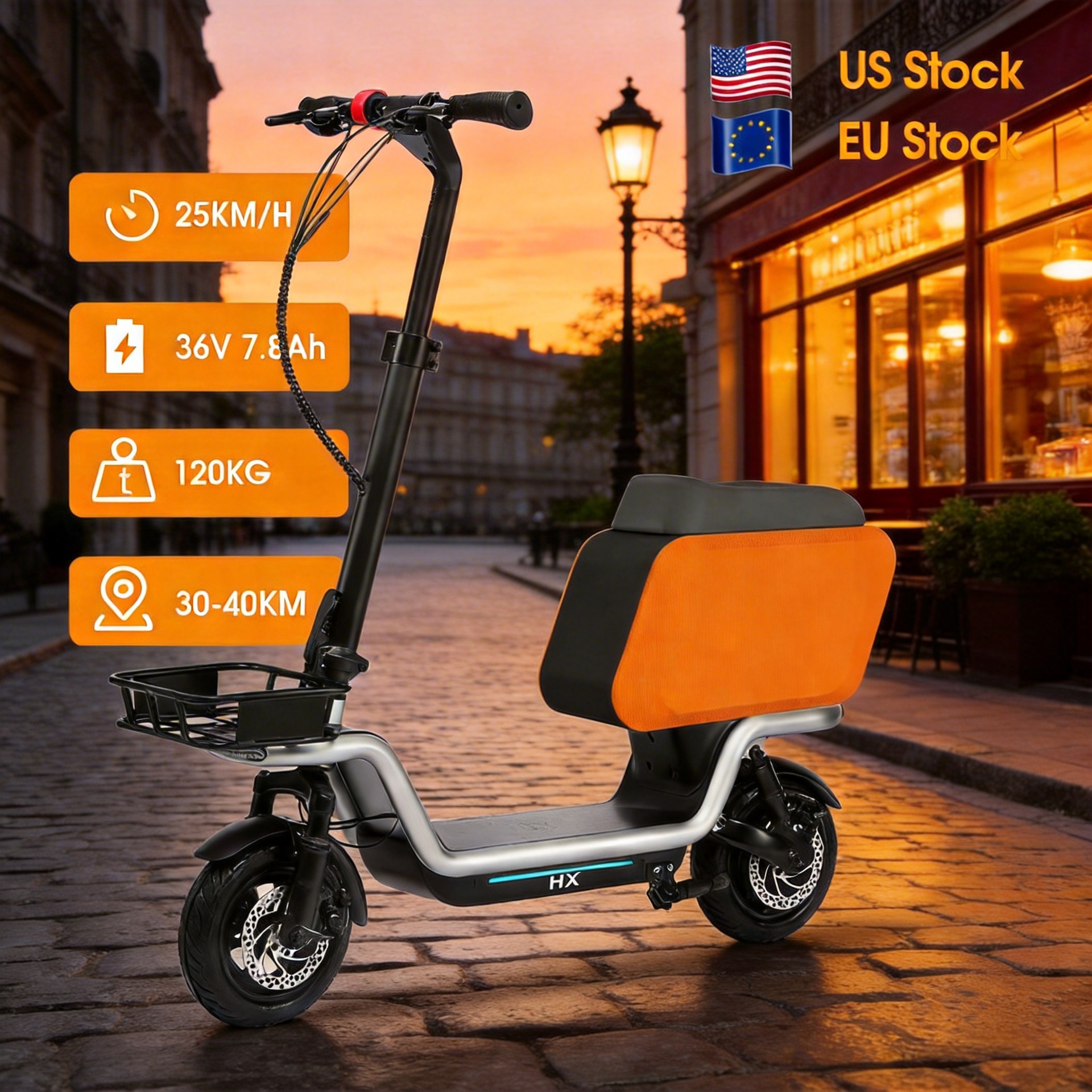 HX scooter eléctrico S20 scooter para adultos amortiguador scooter batería de litio portátil plegable