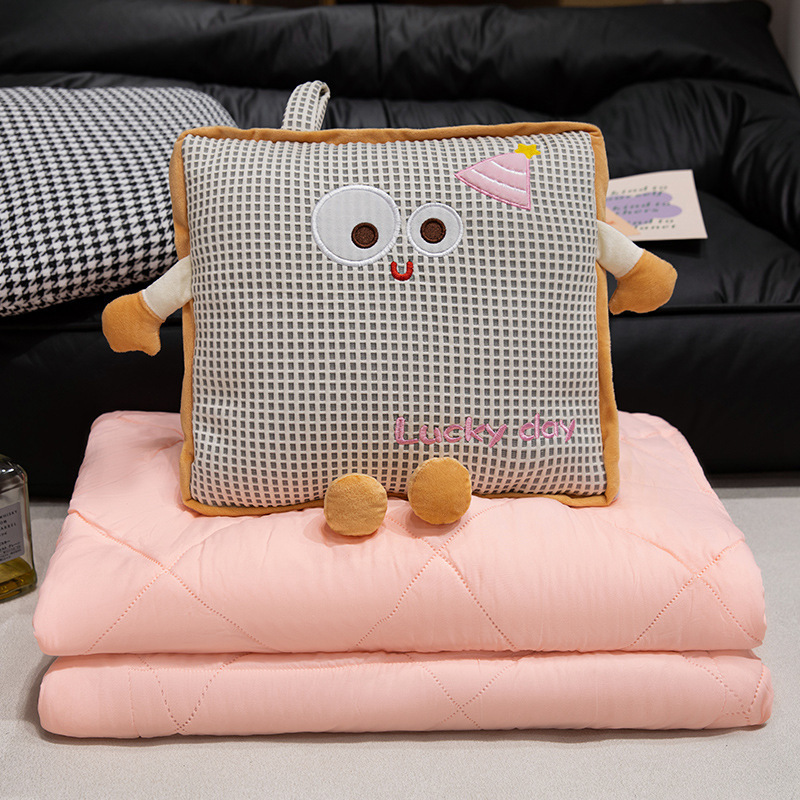 Nuevo Waffle Bean Bean colcha multifuncional almohada 2 - en - 1 aire acondicionado plegable almohada de siesta de oficina image 2