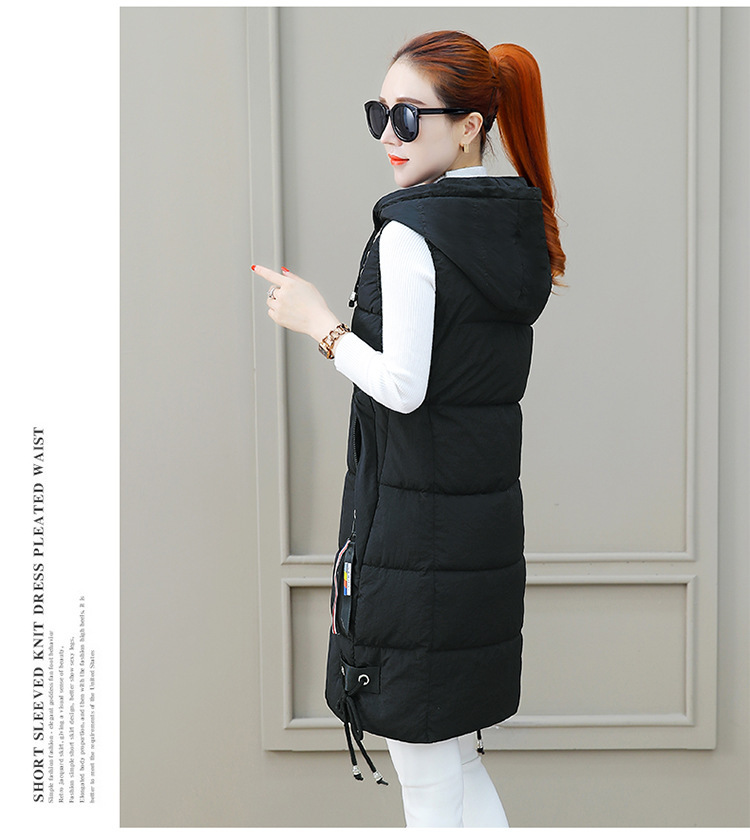 Damen Steppweste Mit Kapuze Lange Winterweste Für Herbst Und Winter_voghion.com