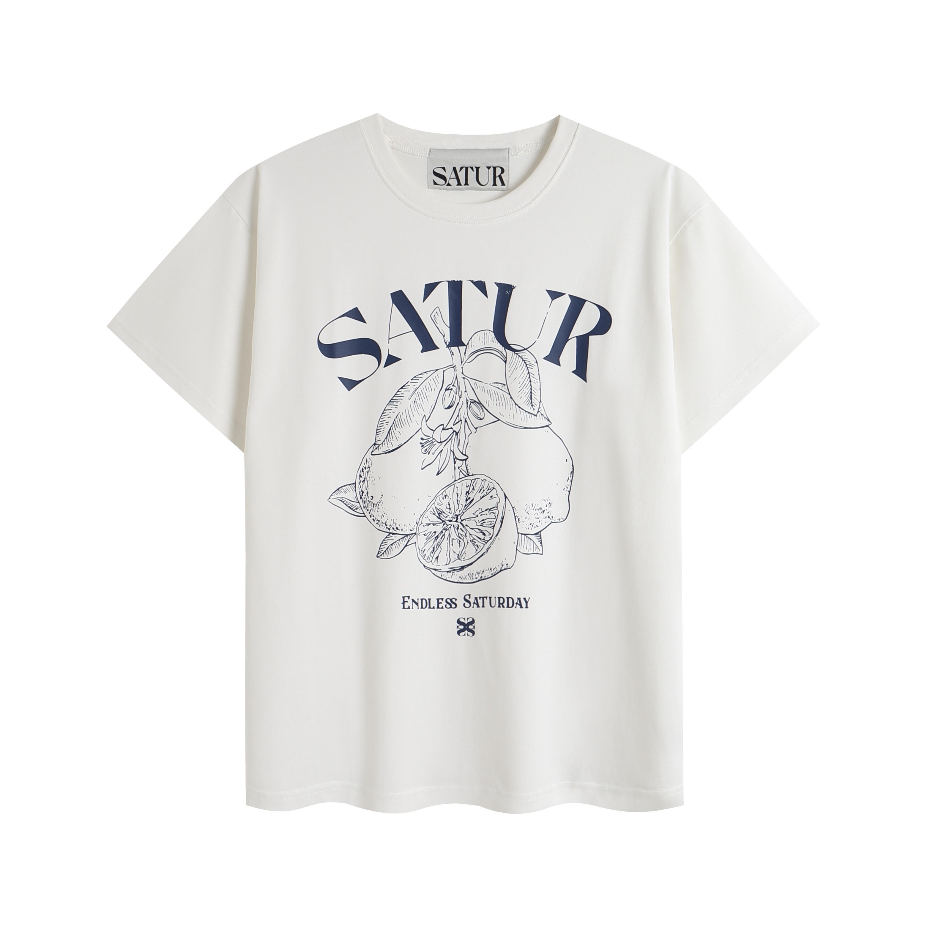 Satur lemon short sleeve white Gong Jun same style