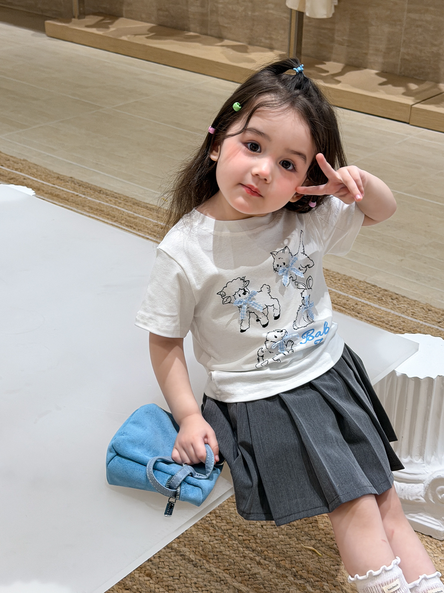 Sugar Pear ropa infantil niñas falda de mitad de verano delgada 2026 estilo académico para niños falda corta A falda de bebé