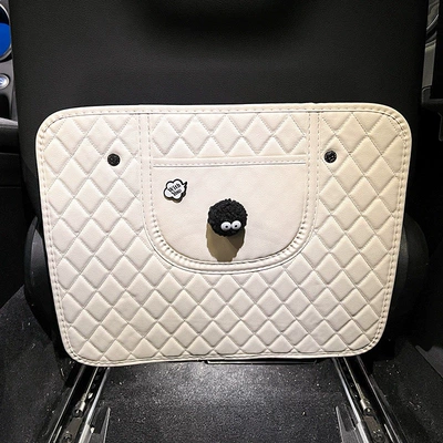 Anti-Dirt Protective Pad, Kidsren's Car | Chair back anti-kick pad - little-coal-ball-white-anti-kick-mat-short-version