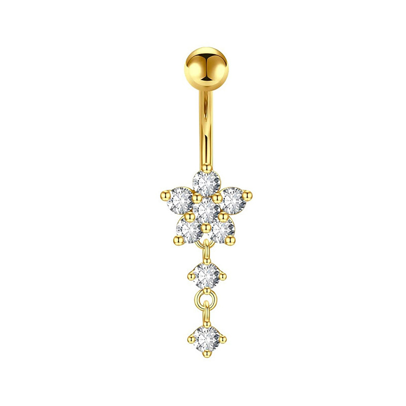 Piercing ombelico fiore di prugno con zircone in acciaio_voghion.com