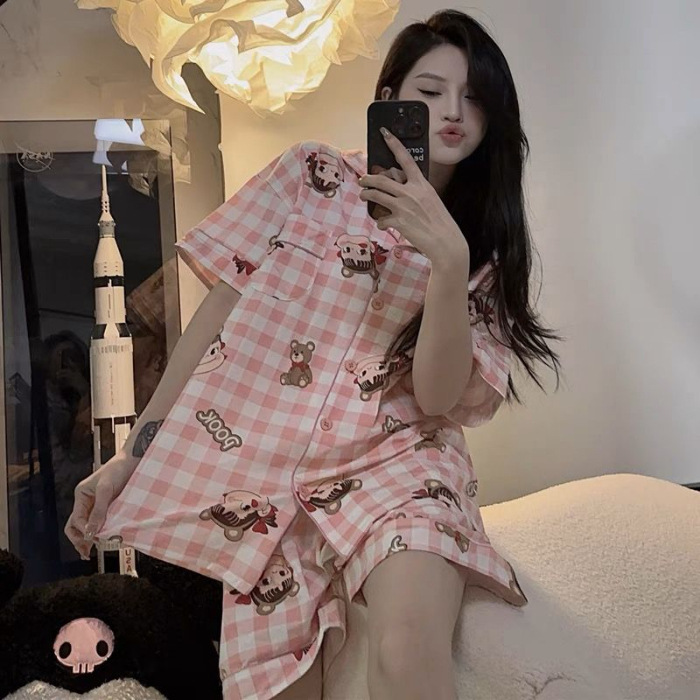 Celebridad en línea ins estilo Corea del Sur pijamas de dibujos animados verano de las mujeres Mickey pantalones cortos de manga corta de alto grado lindo traje homewear