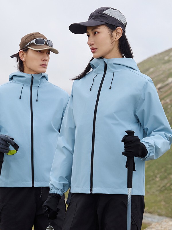 春秋冲锋衣定制印logo简约运动情侣款防风防水登山服户外连帽外套|undefined
