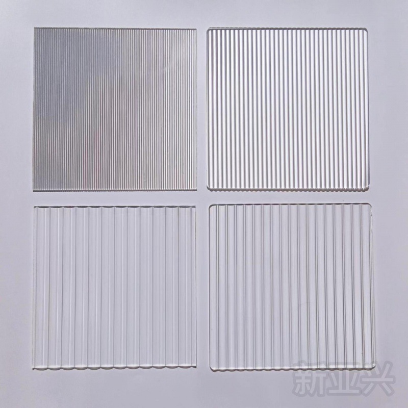 高透明水波纹炫彩石头纹超白亚克力条纹板防尘柜门隔断屏风