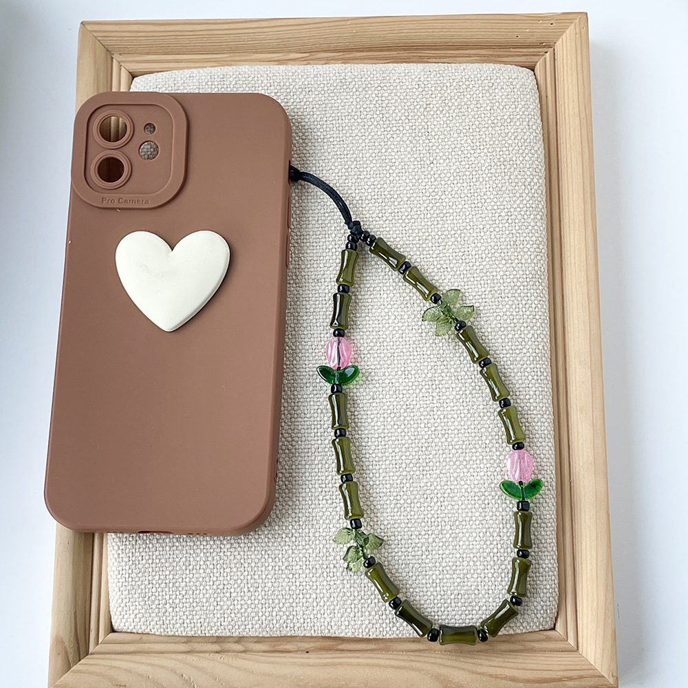 Pastoral Bamboo Arylic Glass Mobile Phone Chain display picture 2