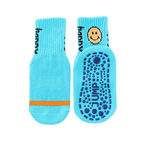 Men and Women's Mid-Calf Anti-Slip Socks Children's Indoor Playground Anti-Slip Trampoline Socks Thin Style Yoga Adult Floor Socks 