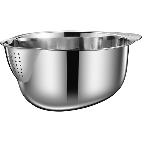 Thick Multifunctional Rice Strainer Washing Vegetables and Fruits Rice Washing Gadget Home Stainless Steel Slanted Bottom Drain Basin