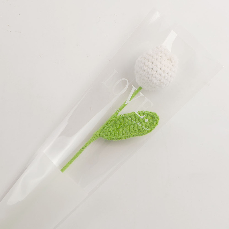 手工钩织仿真花束多彩毛线编织郁金香花枝创意装饰送女友闺蜜礼物|undefined