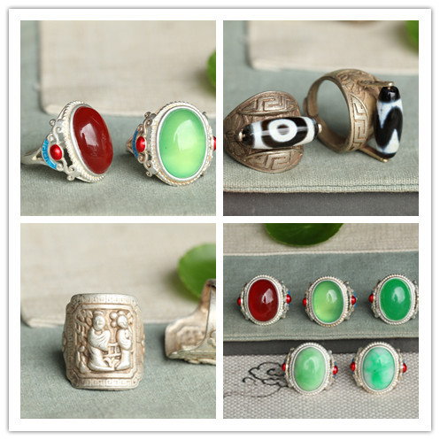 흰 구리 묘목 실버 복고풍 링 트위스트 링 아카시아는 링 무거운 것을 기억하고 싶어 왕이 궁극없이 플레이주기를 영원히 유지할 수 있습니다