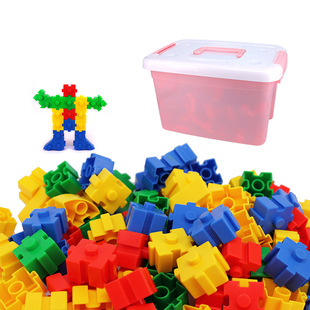 Large Particle Building Blocks for Assembling Educational Toys for Children Aged 2-6 in Kindergarten, Featuring Flashing Blocks