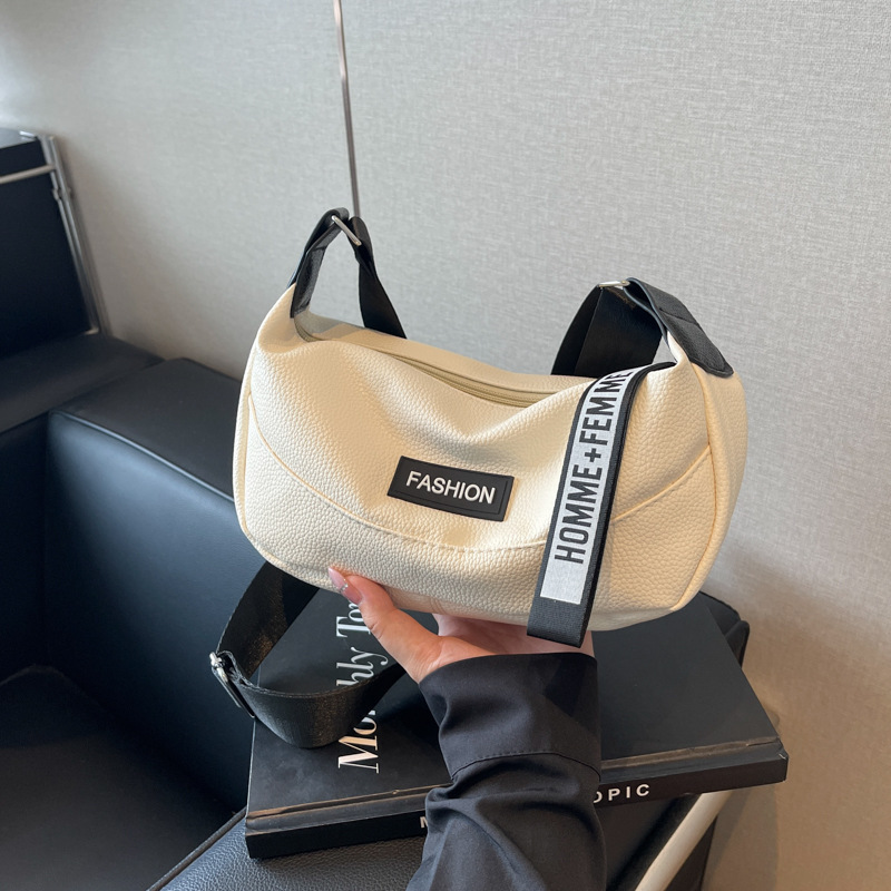 New Trendy Solid Color Simple Design 2024 New Stylish Fashion Casual Tote Crossbody Shoulder Dumpling Bag