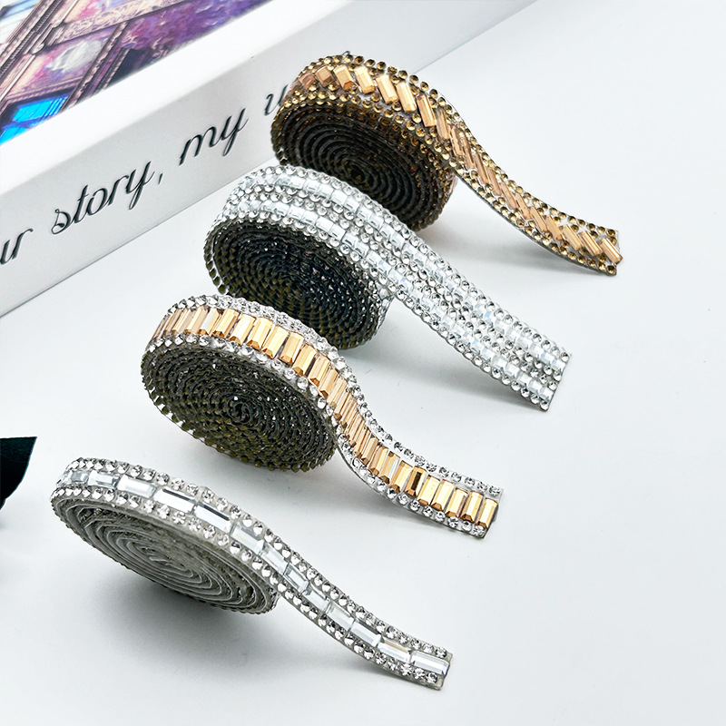 Transfronterizos 3 * 7mm vidrio de diamante adhesivo autoadhesivo parche de decoración automotriz diy accesorios de joyería de diamante