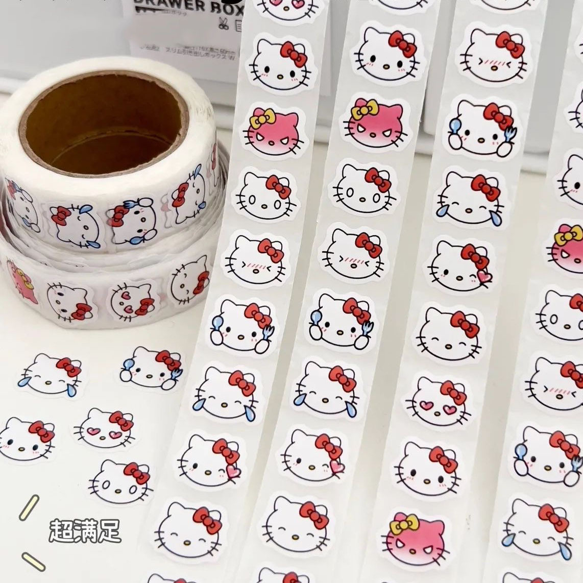 Rolling stickers-cartoon cat expression
