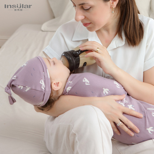 Yinxiuli newborn cotton swaddle wrap baby blanket thin baby blanket blanket with hat cross-border