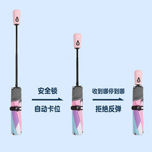 折叠卡通自动伞伸缩学生男女童雨伞遮阳防晒太阳伞三折晴雨儿童伞