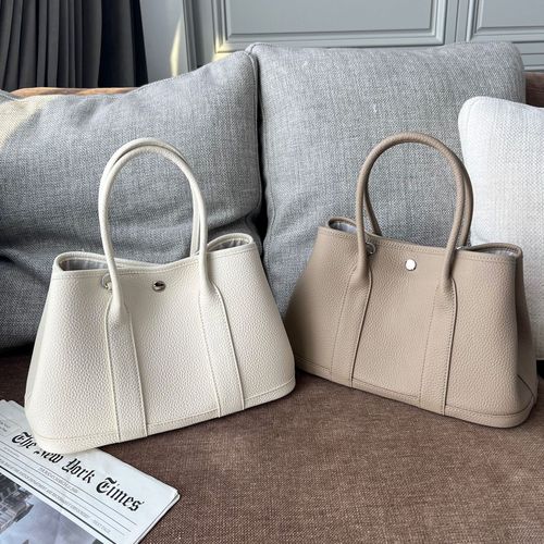  New Leather Garden Bag with Lychee Pattern, Simple Style, Large Capacity, Single Shoulder, Crossbody, Hand Carry, Mommy Tote Bag