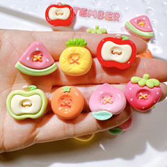 樹脂部品卸売りdiyアクセサリー手作り靴花底材クリームゴム子供頭飾り文房具シール青リンゴ