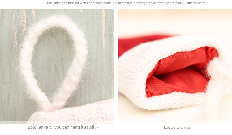 Support de couverts de noël chaussettes en tricot décoratives_voghion.com