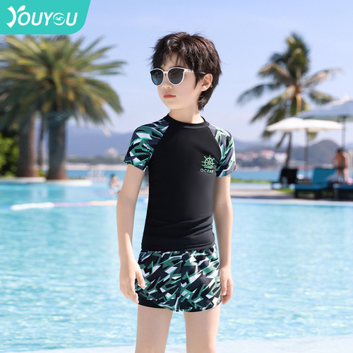  new double-layer swimming trunks swimsuit set children's swimsuit boys split boys swimsuit large teenagers summer