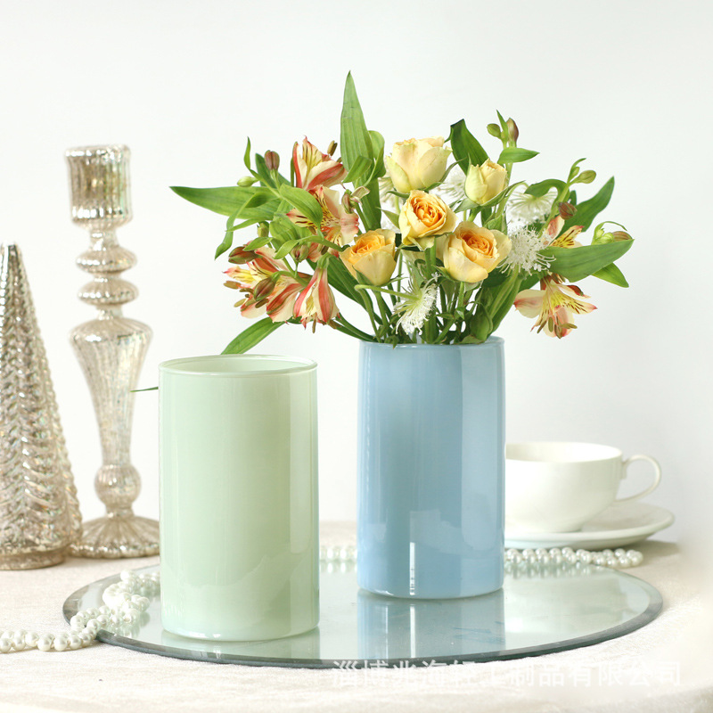 Nordic Morandi Glass Vase Light Luxury Home Living Room Porch Porch…