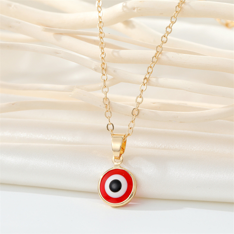 Fashion Devilu0027S Eye Titanium Steel Enamel Pendant Necklace 1 Piece