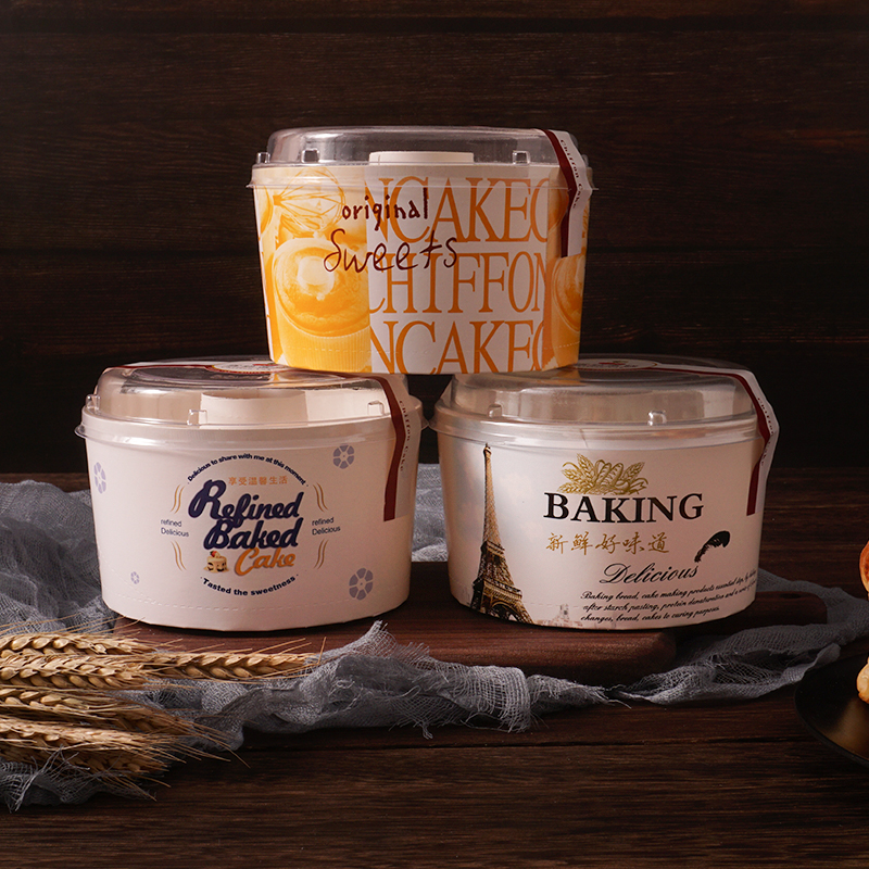 Chifeng molde de taza de pastel hueco 4 pulgadas 6 pulgadas 8 pulgadas chimenea taza de chapa de papel taza de chiffon con tapa al por mayor