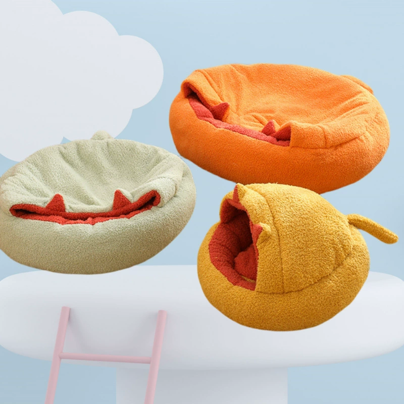 Фабрика прямых продаж товаров для домашних животных зимний овечий кашемир утолщен, теплая кровать для домашних животных полузакрытая питомница