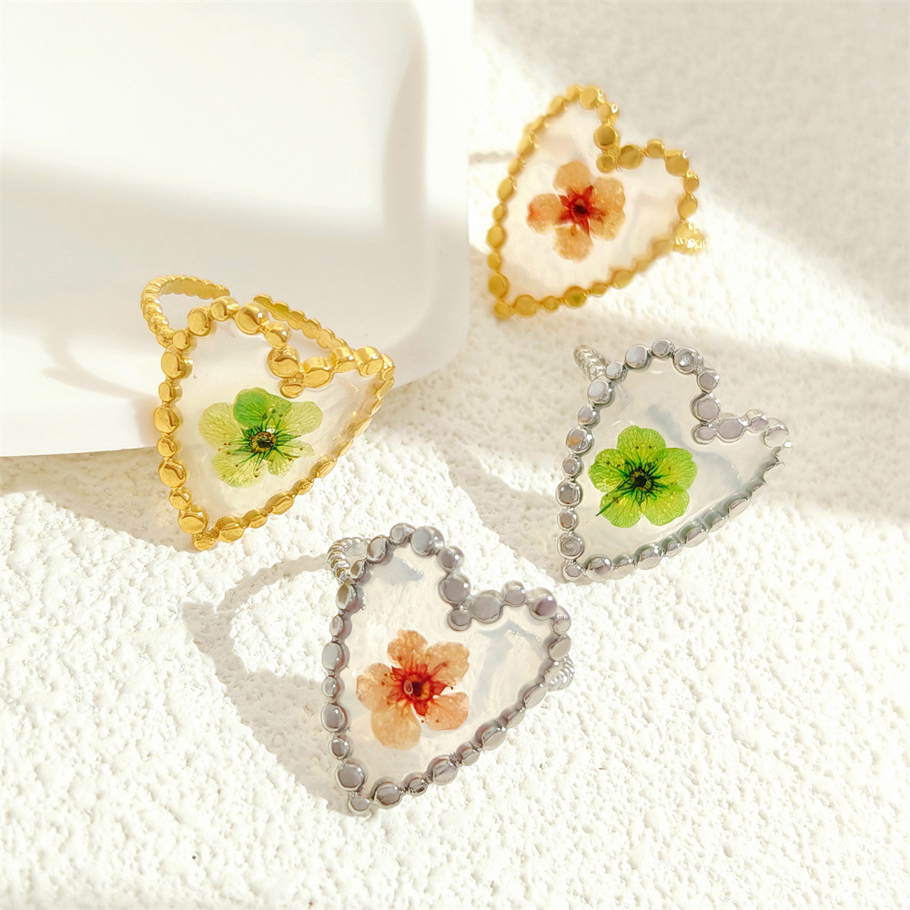 elegant adjustable transparent ring stainless steel