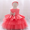 Small princess costume, children's dress with bow, photography props, special occasion clothing